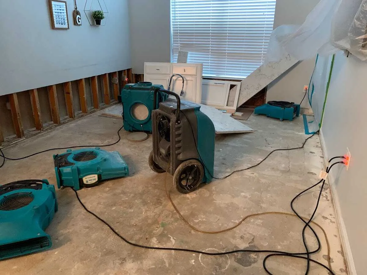 Dehumidifier in flood-cut room for Water Extraction & Removal in Blairstown